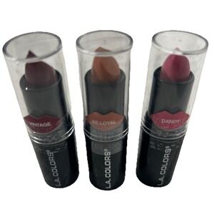 L.A Colors Lipstick Lot Of 3 CLIP C843, C837, & C849 Brand New.